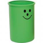 Open top waste bin with smiley face logo - Green 394247