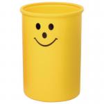 Open top waste bin with smiley face logo - Yellow 394248