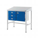 Sloping Top Teamleader Workstationwith Triple Drawer & Cupboard 1060.1000.600 394350