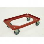 ABS plastic dolly for euro containers, 200kg capacity - red 394470