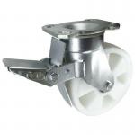 Heavy Duty Fabricated Steelbraked Castor, 200 mm Nylon Wheel 394914