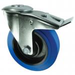 Medium Duty Pressed Steelbraked Castor, 80 mm Rubber Tyred Wheel 394988