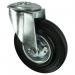 Medium Duty Pressed Steel Swivelcastor, 80 mm Cushion Rubber Tyred Wheel 394989