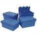 43L Attached Lid Container - Blue 