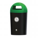 Dome hooded top outdoor litter bin 395419