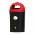 Dome hooded top outdoor litter bin 395420