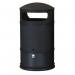 Rounded hooded top outdoor litter bin 395421