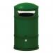 Rounded hooded top outdoor litter bin 395423