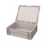 Euro stacking containers with attached lids 395748