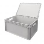 Euro stacking containers with attached lids 395757