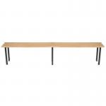 Classic mezzo bench 2000x350mm 3 U shape legs - black 396637