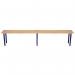 Classic mezzo bench 2500x350mm 4 U shape legs - blue 396643