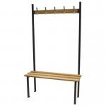 Classic solo bench 1000 x 390mm 5 hooks - 2 uprights - black 396665