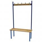 Classic solo bench 1000 x 390mm 5 hooks - 2 uprights - blue 396670