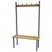 Classic solo bench 1500 x 390mm 8 hooks - 3 uprights - blue 396671