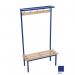 Evolve solo bench with mesh top shelf 1000 x 400mm 5 hooks - 2 uprights - blue 396885