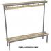 Evolve solo bench with wood top shelf 2500 x 400mm 12 hooks - 3 uprights - silver 396893