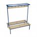 Evolve duo bench with mesh top shelf 2000 x 800mm 20 hooks - 2 uprights - blue 396907