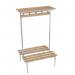 Evolve duo bench with wood top shelf 1000 x 800mm 10 hooks - 2 uprights - silver 396910