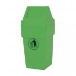 114L Hooded plastic waste bin with swing lid 396966