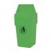 114L Hooded plastic waste bin with swing lid 396966