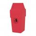 114L Hooded plastic waste bin with swing lid 396967