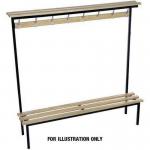 Evolve solo bench with wood top shelf 1000 x 400mm 5 hooks - 2 uprights - black 397085