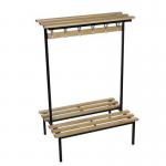 Evolve duo bench with wood top shelf 1000 x 800mm 10 hooks - 2 uprights - black 397095