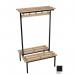 Evolve duo bench with wood top shelf 2500 x 800mm 24 hooks - 3 uprights - black 397098