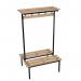 Evolve duo bench with wood top shelf 2500 x 800mm 24 hooks - 3 uprights - black 397098