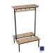 Evolve duo bench with wood top shelf 1000 x 800mm 10 hooks - 2 uprights - blue 397100