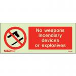 No Weapons Incendiary Devices Or Explosives 80 X 200 mm - Rigid Plastic 397300