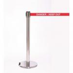 Wheeled retractable belt barrier with printed message - set of 2 397443