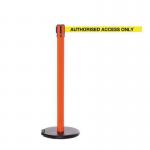 Wheeled retractable belt safety barrier with printed message - set of 2 397449