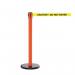 Wheeled retractable belt safety barrier with printed message - set of 2 397450