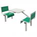 Steel seat fixed canteen table and chairs 397501