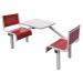 Steel seat fixed canteen table and chairs 397502