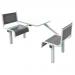 Steel seat fixed canteen table and chairs 397504