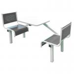 Steel seat fixed canteen table and chairs 397504