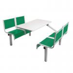 Steel seat fixed canteen table and chairs 397505