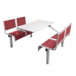 Steel seat fixed canteen table and chairs 397506