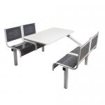 Steel seat fixed canteen table and chairs 397508