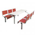 Steel seat fixed canteen table and chairs 397510