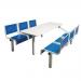 Steel seat fixed canteen table and chairs 397511