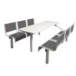 Steel seat fixed canteen table and chairs 397512