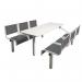 Steel seat fixed canteen table and chairs 397512