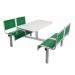 Steel seat fixed canteen table and chairs 397513