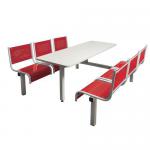 Steel seat fixed canteen table and chairs 397518