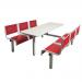 Steel seat fixed canteen table and chairs 397518