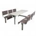 Steel seat fixed canteen table and chairs 397520